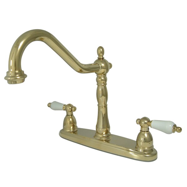 Kingston Brass 8" Centerset Kitchen Faucet, Polished Brass KB1752PLLS - main